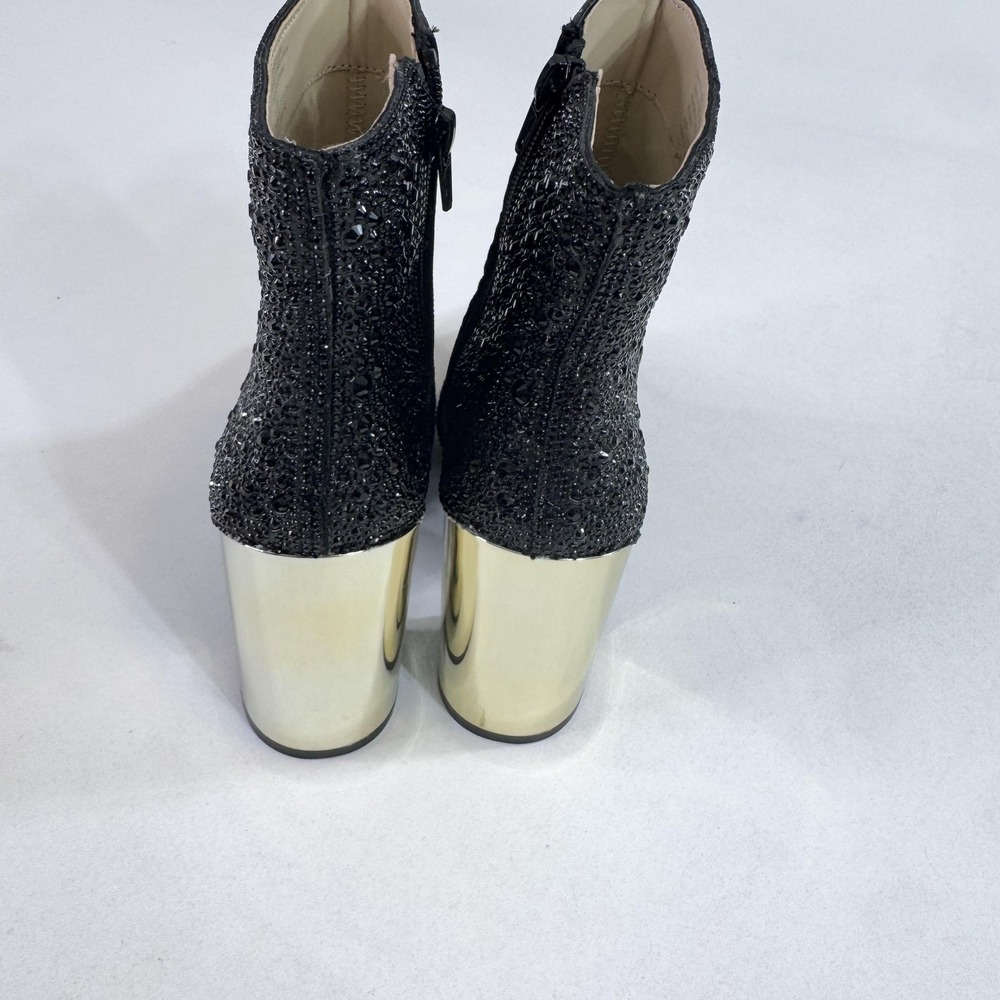 Betsey Johnson Boots Womens Size 6.5 Black Rhinestone Ankle Block Heel SB-HUGO - Picture 3 of 12